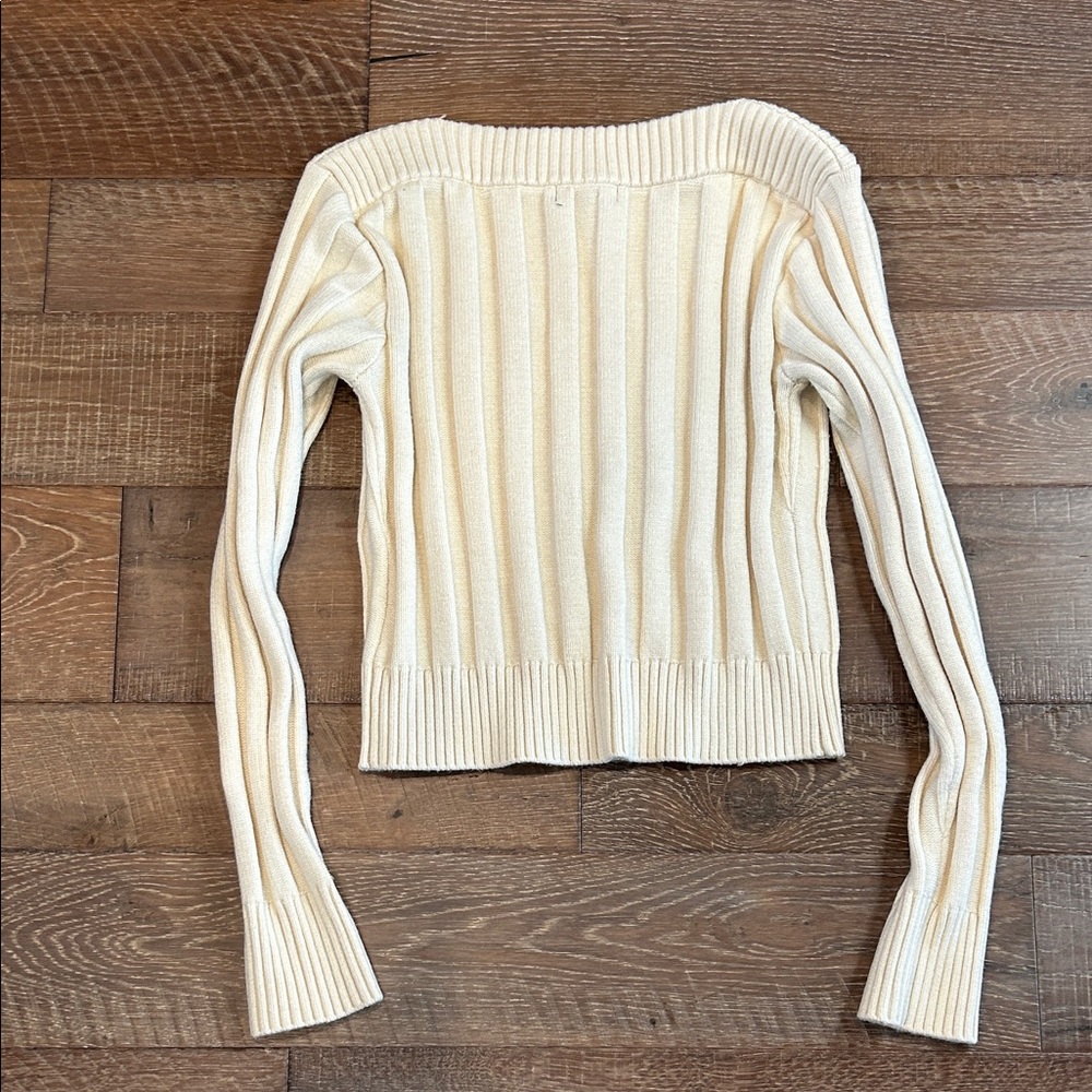 Steve Madden Cream Ribbed Sweater - Picture 5 of 5